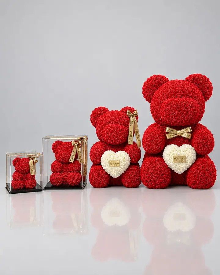 Teddy de lujo — Teddys y figuras de Florería Don Juan, fotografía studio — vista de frente