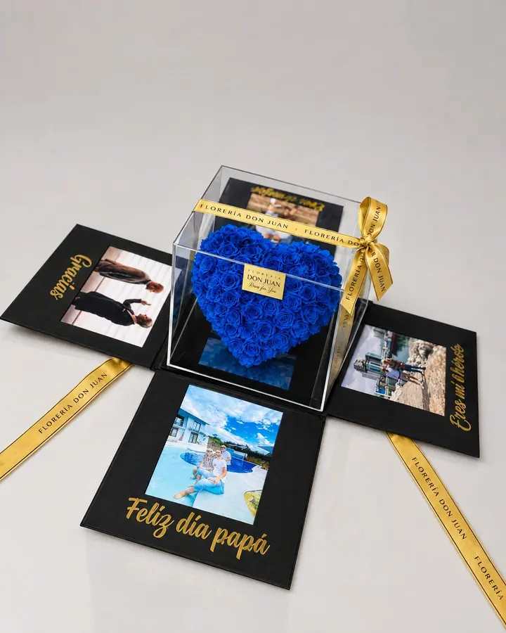 Corazón azul 💙 para Papá — Corazones de Florería Don Juan, fotografía studio