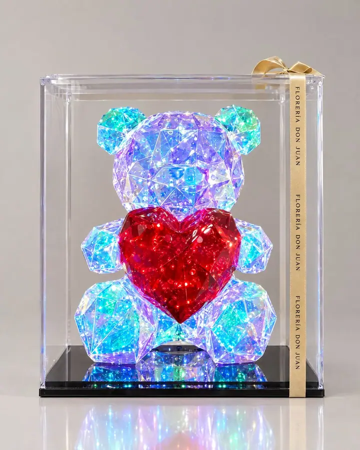 Oso de 50 cm luminoso — Teddys y figuras de Florería Don Juan, fotografía studio — vista de frente