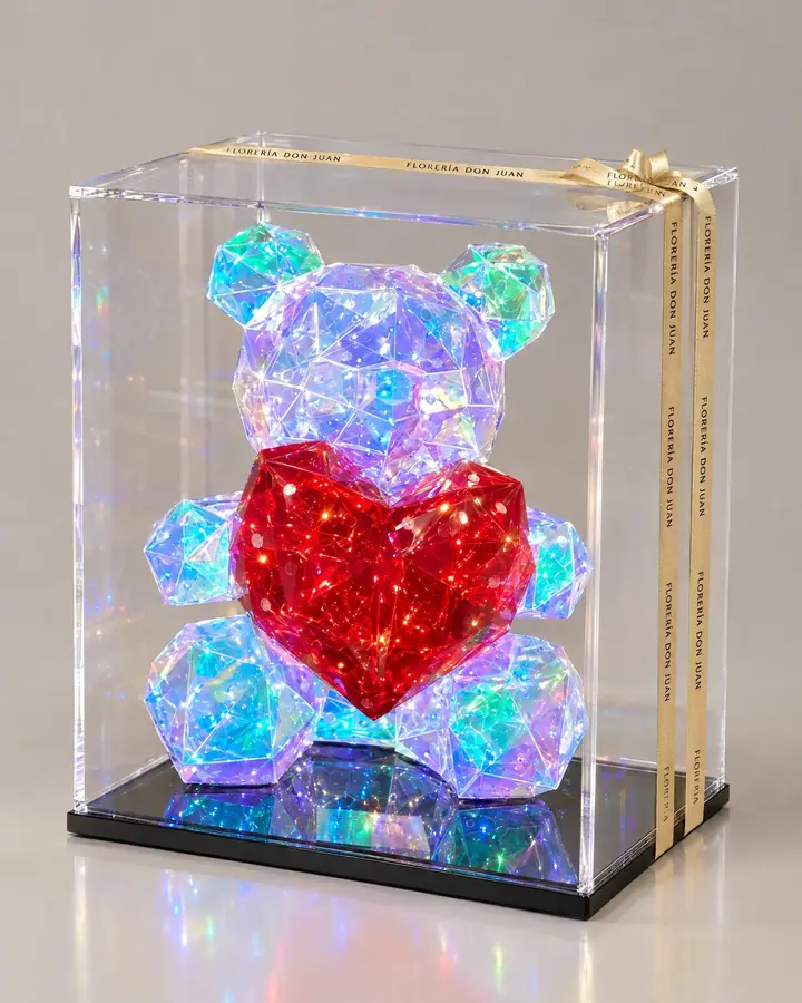 Oso de 50 cm luminoso — Teddys y figuras de Florería Don Juan, fotografía studio
