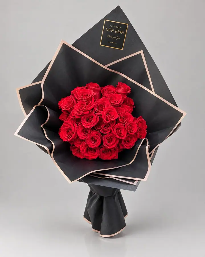 Cono 24 rosas — Ramos y buchones de Florería Don Juan, fotografía studio