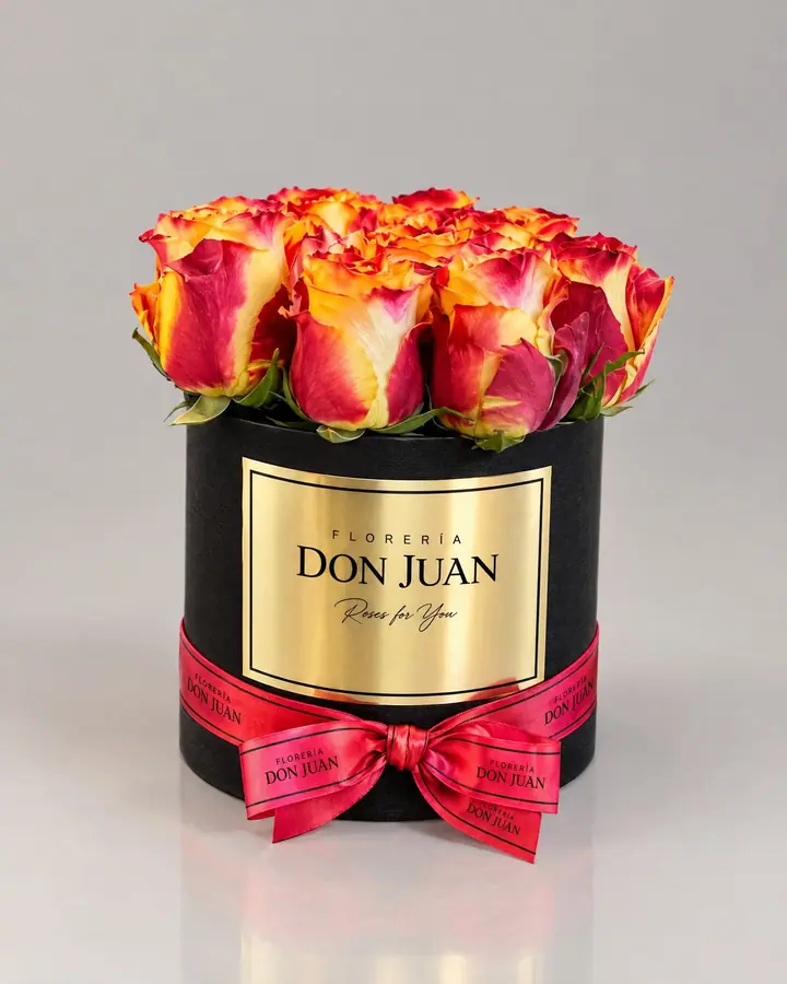 Cilindro 24  rosas — Ramos y buchones de Florería Don Juan, fotografía studio