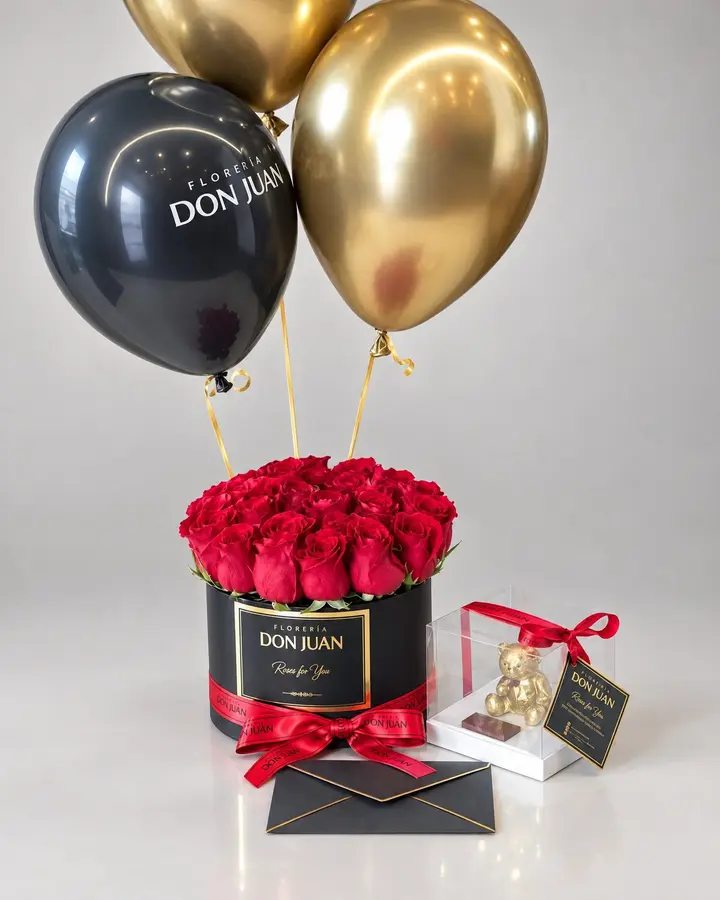 Combo celebración de 24 rosas — fotografía studio de la casa