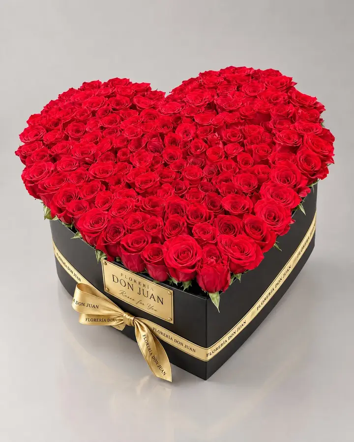 Corazón de 150 rosas rojas — fotografía studio de la casa