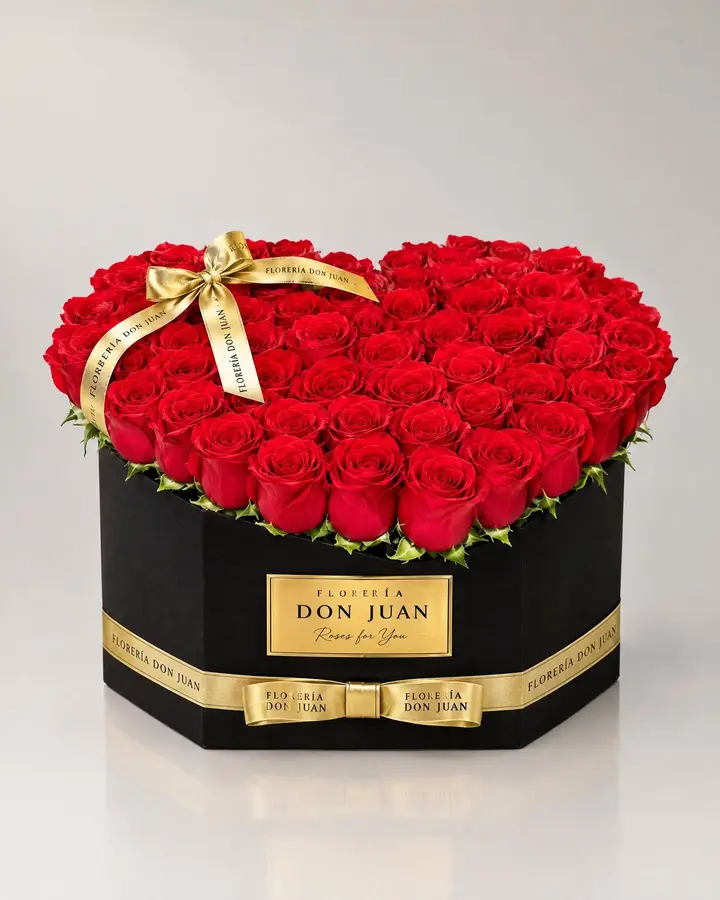 Corazón de 75 — Corazones de Florería Don Juan, fotografía studio — vista de frente
