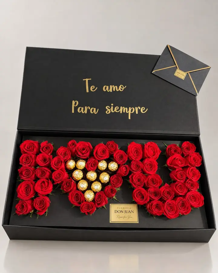 El caja I❤️U — Cajas de lujo de Florería Don Juan, fotografía studio
