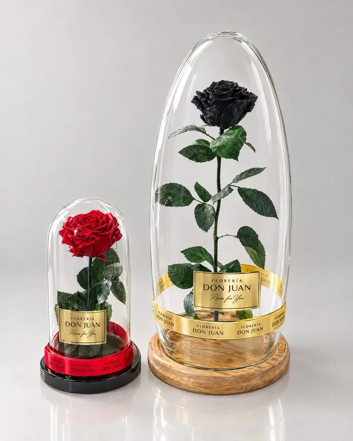 Rosa preservada Deluxe 75 cm — Rosas eternas de Florería Don Juan, fotografía studio