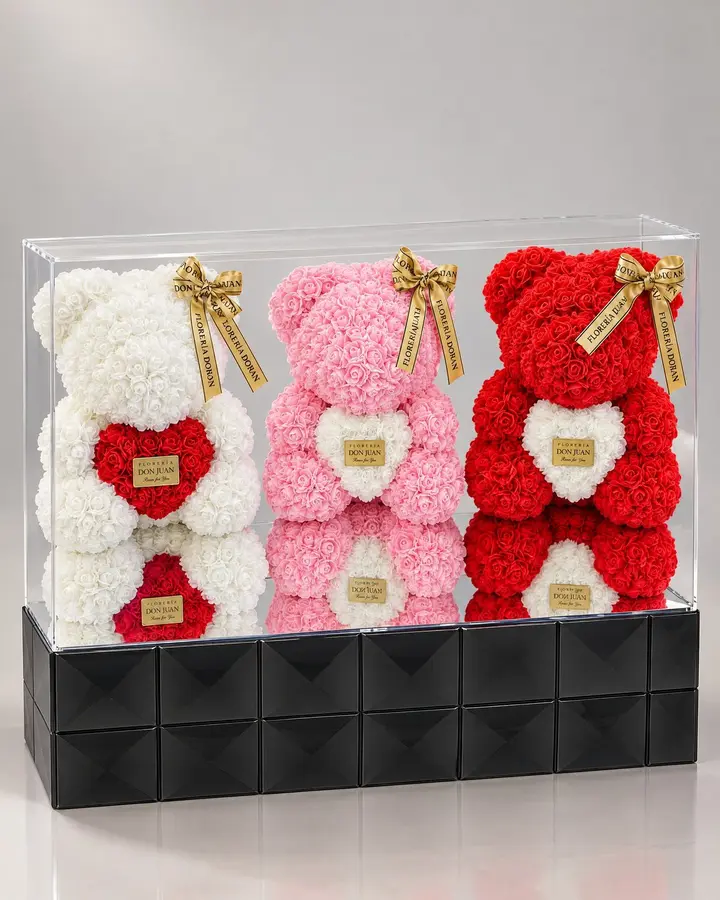 Teddy corazón 40 cm — Teddys y figuras de Florería Don Juan, fotografía studio