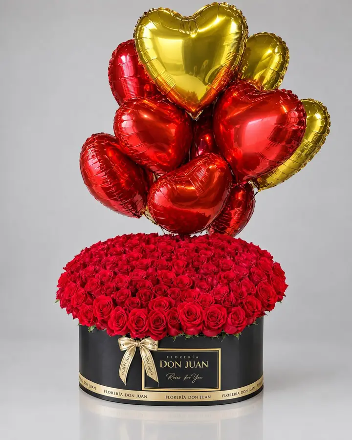 Corazón en 3D relieve , de 250 rosas — Corazones de Florería Don Juan, fotografía studio — vista de frente