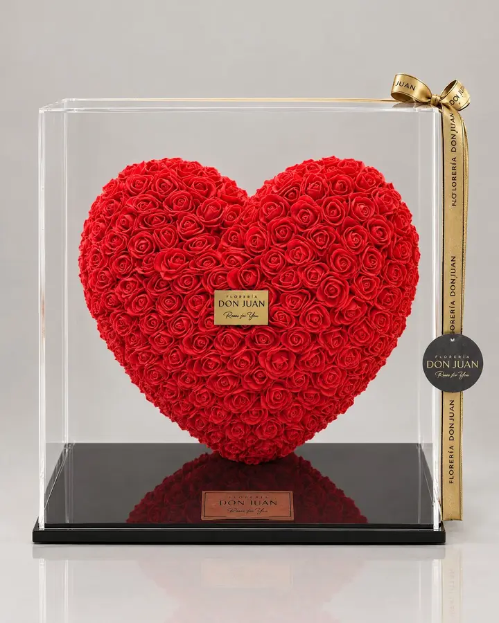 Corazón XL 40 cm — Corazones de Florería Don Juan, fotografía studio — vista de frente