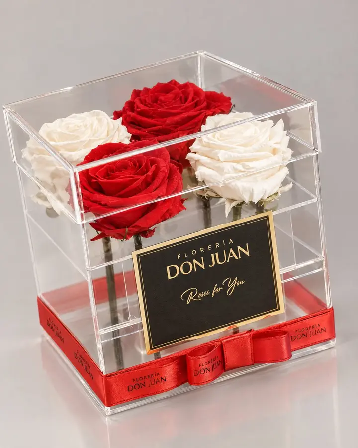 Caja Valentín — Rosas eternas de Florería Don Juan, fotografía studio