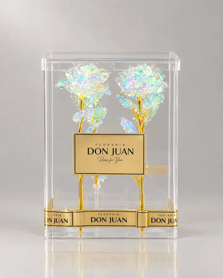 Caja Deluxe Galaxy — Rosas eternas de Florería Don Juan, fotografía studio — vista de frente