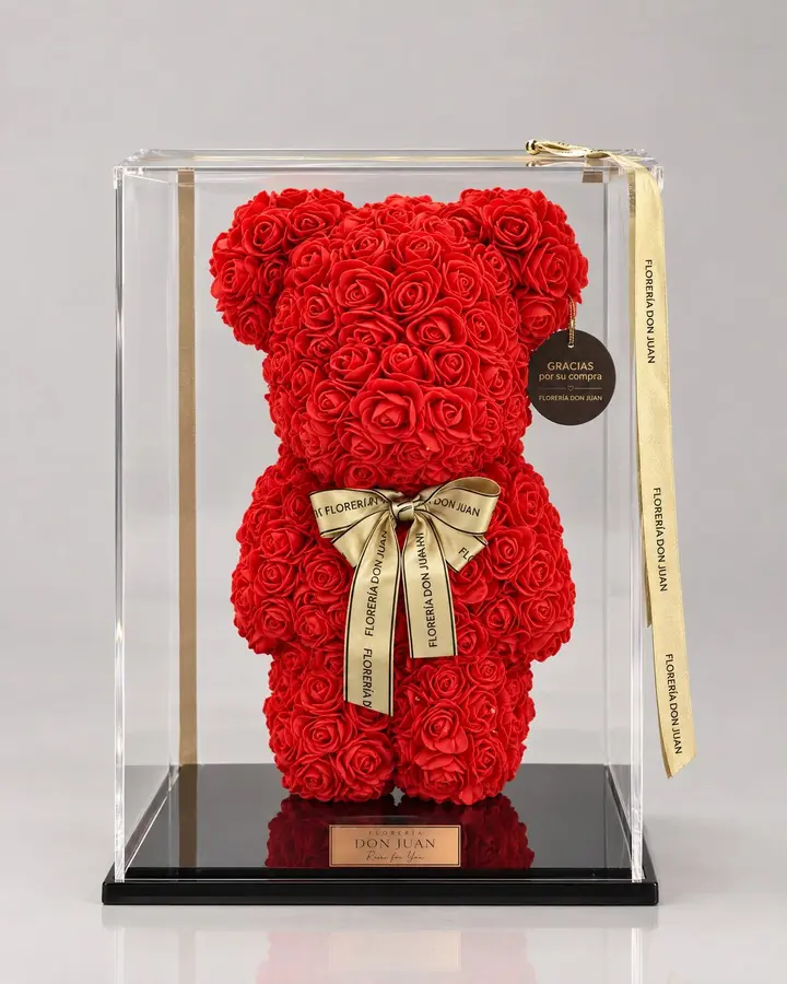 Oso de pie 45 cm — Teddys y figuras de Florería Don Juan, fotografía studio — vista de frente