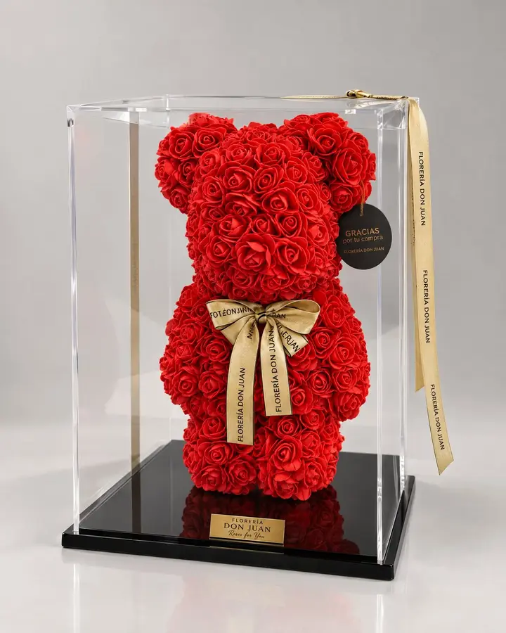 Oso de pie 45 cm — Teddys y figuras de Florería Don Juan, fotografía studio