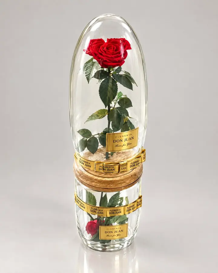 Rosa de 80Cm en forma de Corazon — Rosas eternas de Florería Don Juan, fotografía studio