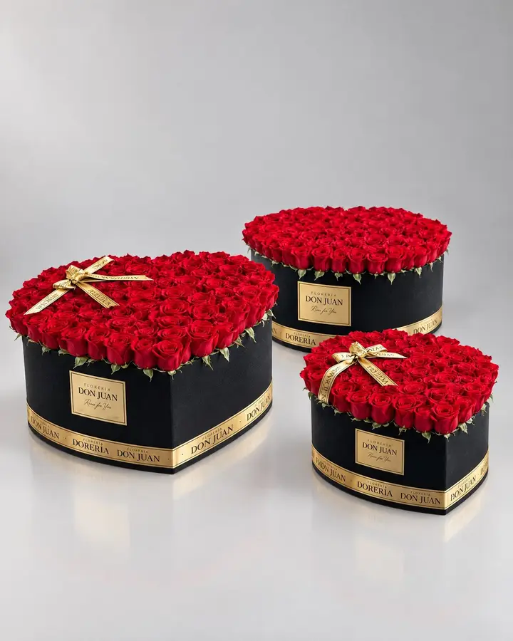 Corazón de 150 rosas a 300 — Corazones de Florería Don Juan, fotografía studio