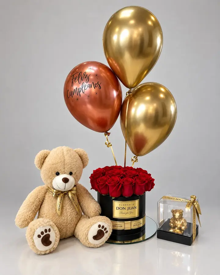 Combo Celebracion y peluche — Combos de celebración de Florería Don Juan, fotografía studio