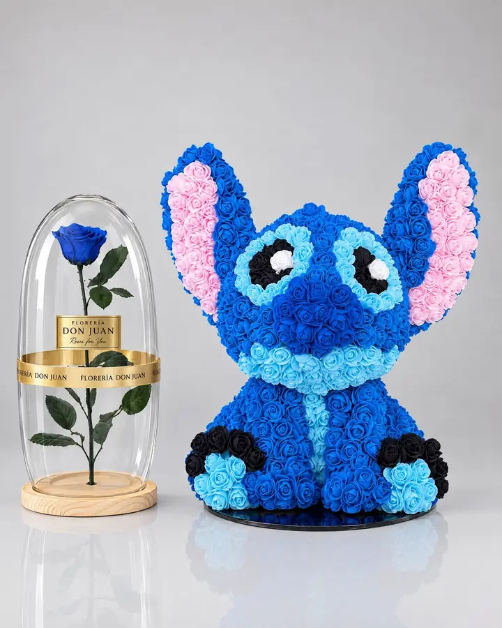 Stich 50 cm — Teddys y figuras de Florería Don Juan, fotografía studio — vista de frente