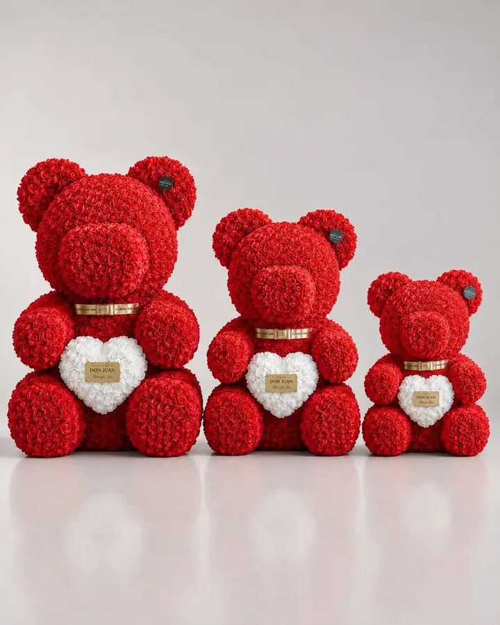 Osos gigantes — Teddys y figuras de Florería Don Juan, fotografía studio — vista de frente